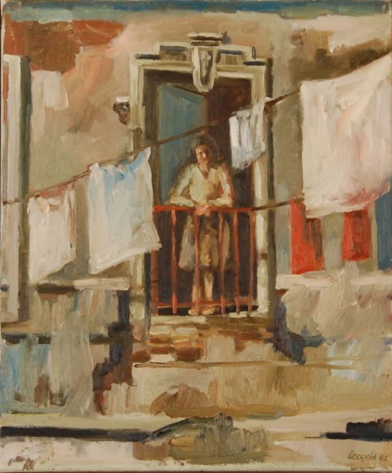 Venetië, schilderij in olieverf op doek van Margreeth Leopold (50 x 60 cm, 1982)